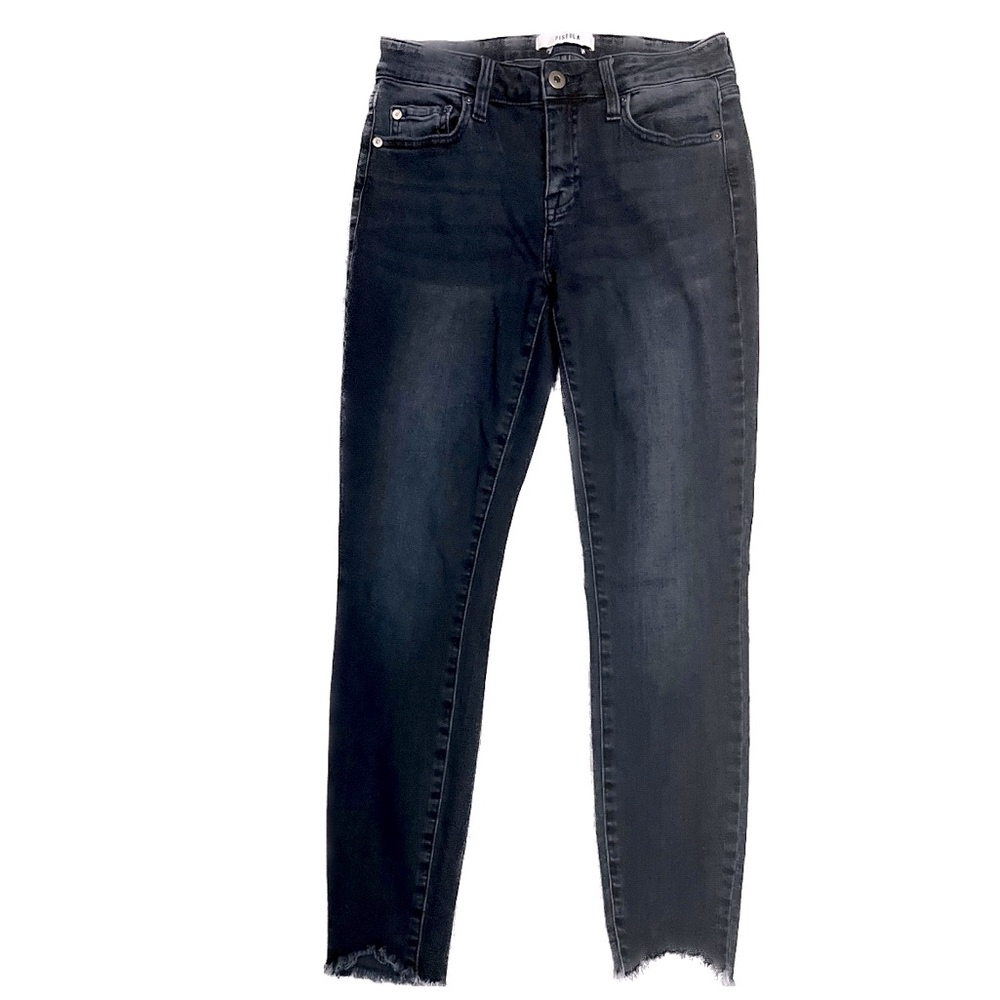 Pistola Jeans Dark Wash Raw Hem Size 27